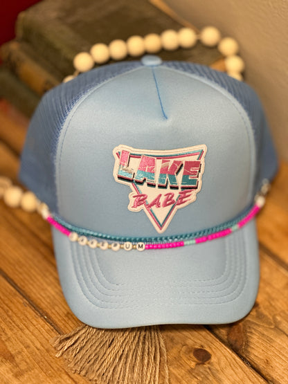 One-of-a-kind "LAKE BABE" Trucker Hat