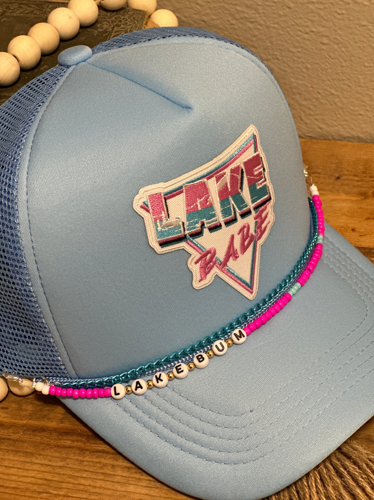 One-of-a-kind "LAKE BABE" Trucker Hat