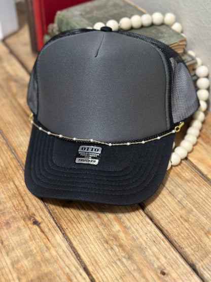 Gold/White Rosary Hat Chain