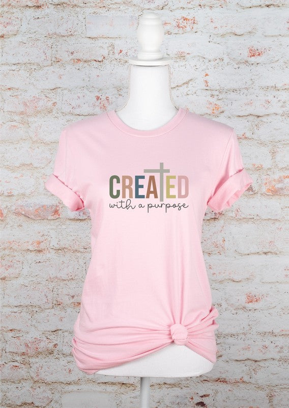 Colorful Created with Purpose Graphic Tee