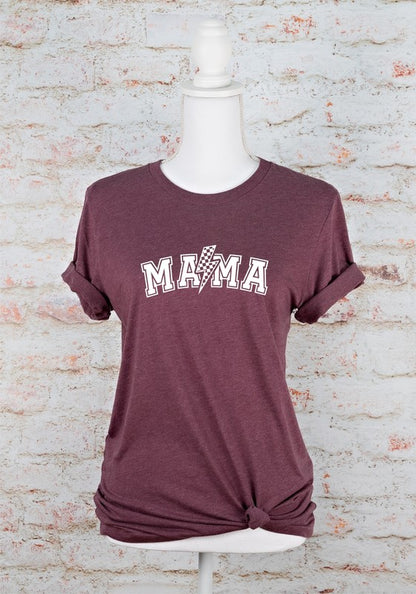 Lightening Bolt Checkered Mama Graphic Tee