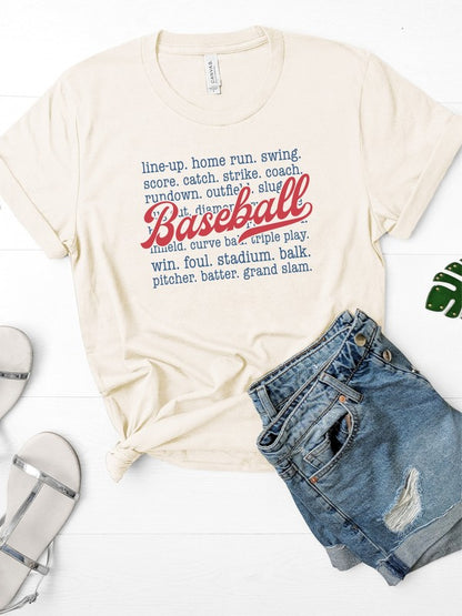 Baseball Words Graphic Tee