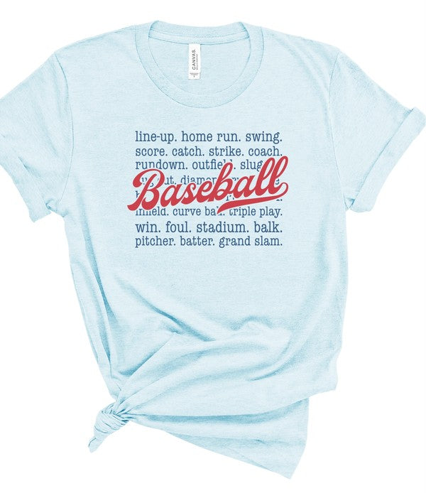 Baseball Words Graphic Tee