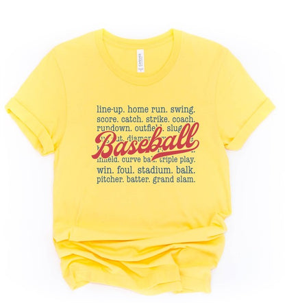 Baseball Words Graphic Tee