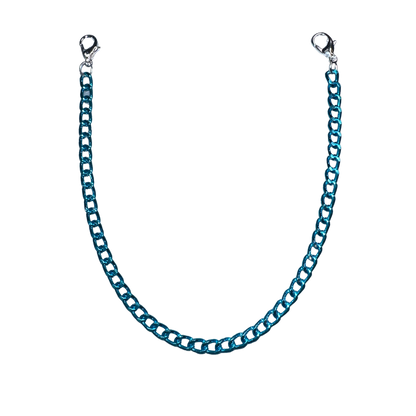 4mm Bright Blue Aluminum Curb-Style Hat Chain by Modern Grace Company