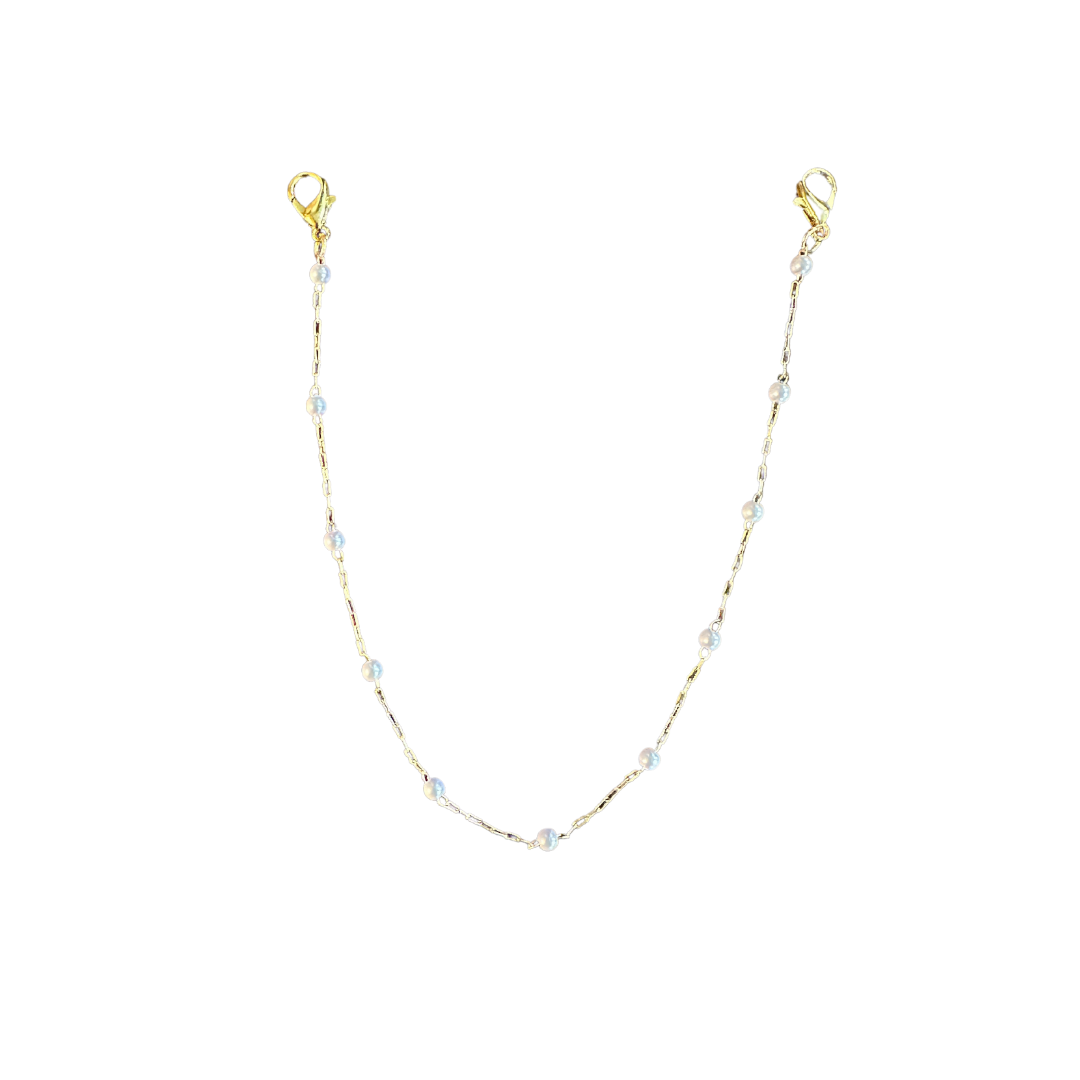 Gold/White Rosary Hat Chain