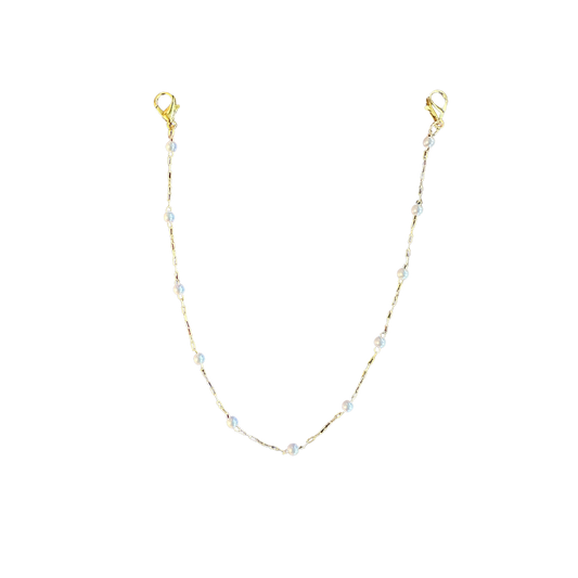 Gold/White Rosary Hat Chain